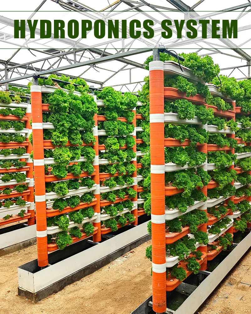 Industrial Agriculture Greenhouse PVC Vertical Hydroponics Growing System with Light/Cooling/Heating System Fan